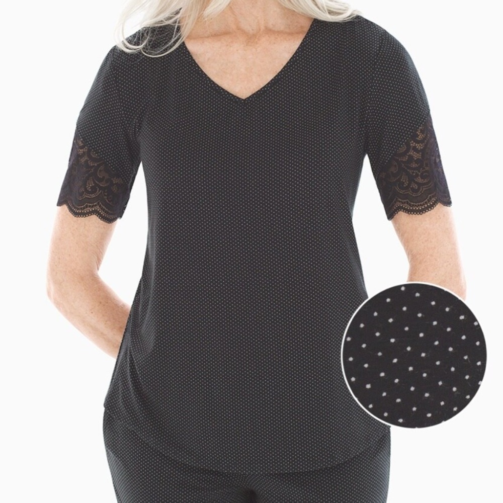 🖤SOMA COOL NIGHTS🖤 soft lace trim pajama top. Size XL